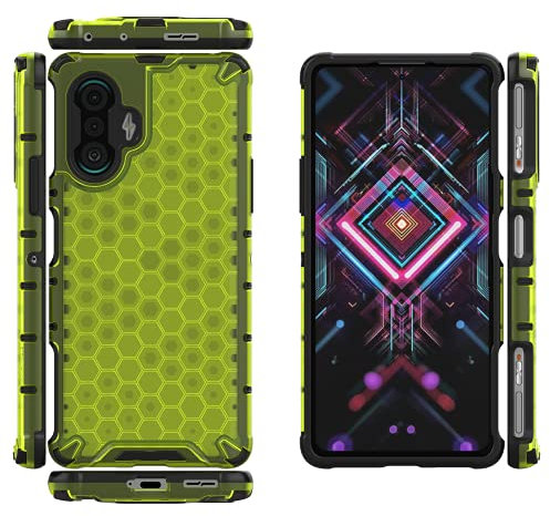 Compatibile con Redmi K40 Gaming 5G Caso,Compatibile con Xiaomi Redmi K40 Gaming 5G Protezione della fotocamera Anti-goccia【PC+TPU】 2 in 1 Green