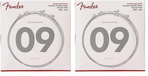 Fender 3250L 9 42 BULLETS Jeu de Cordes guitare électrique 9-42 (Lot de 2)