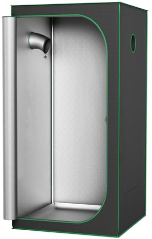 MAYTIIMO Growzelt Pflanzenzuchtzelt Indoor Anbauzelt 100x100x200 cm Grow Tent mit Reflektierender Innenfolie 600D Oxford-Stoff und Stahlrahmen Zuchtzelt Growschrank für Gemüse Blumen und Kräuter