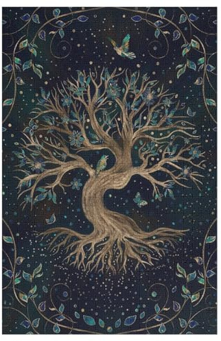 Puzzle Arbre de Vie Mondial pour Adultes Puzzles De 1000 Pièces pour Enfants, en Bois pour Adultes, pour La Famille Et Les Amis 78×53cm