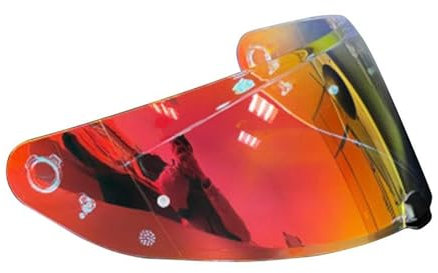 Motorrad Helmvisierlinse, Helmvisier, Winddicht, beschlagfrei, kompatibel mit HJC I70 I10 HJ-31 Motorradhelmbrille, Windschutzscheibe (rot)(Red)