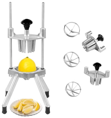 Commercial Lemon Slicer & Citrus Wedger, 4/6/8-Wedge Lemon Lime Cutter | with Stainless Steel Blades, Heavy Duty Fruit Slicer for Restaurant, Bar & Lemonade Stand