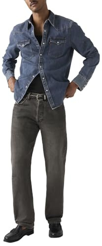 Levi's Herren Jeanshose 501 Original mit Knopfleiste, Straight Fit, Schwarz (Oak Nights), W32/L32