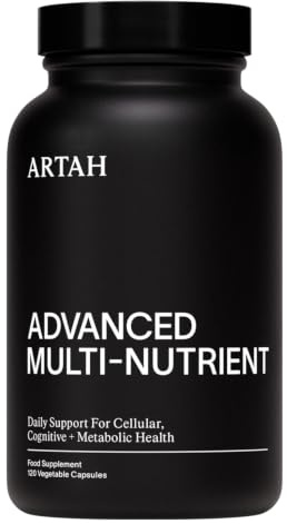 ARTAH Advanced Multi Nutrient, Daily Multivitamin, 120 Capsules | 30 Day Supply. Over 40 vitamins and minerals, to support energy metabolism, immune function and wellbeing