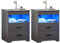 FREDEES LED Nachttisch 2er Set mit Verstecktem Schublade, Nachttisch mit Ladestation und 3 Farben Menschensensorlichter, Moderner Nachttische mit Stauraum Grau