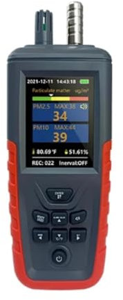 YXZKJZJ Dust Particle Counter Air Quality Monitor High Sensitivity 3-channel Pm0.3/2.5/10um Temperature and Humidity Monitor Real Time Reading(TC-8200)
