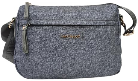Laura Biagiotti Borsa a Tracolla da Donna, Tessuto Impermeabile, con Tasca Frontale, Linea Lorde, Art.LB25W-101-11 Dimensioni 26x21x10 cm (GRIGIO CEMENTO)