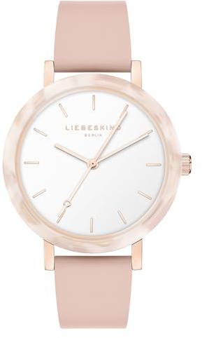 Liebeskind Berlin Damen Armbanduhr – Rundes Gehäuse mit gemustertem Acetat-Topring