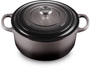 Le Creuset Signature Enamelled Cast Iron Round Casserole Dish With Lid, 22 cm, 3.3 Litres, Flint, 2117722444