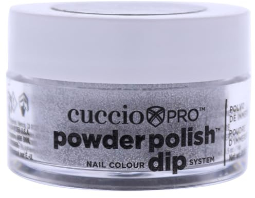 Cuccio - Pro Powder Polish Nail Colour Dip System - Silver with Rainbow Mica - for Women - Nail Powder - 0.5 oz
