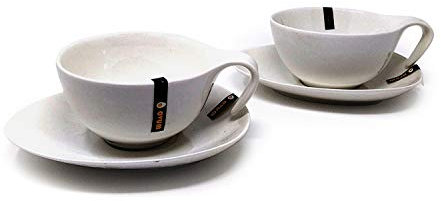 FranquiHOgar Set petit déjeuner : OVUM 2 tasses Jumbo avec soucoupes