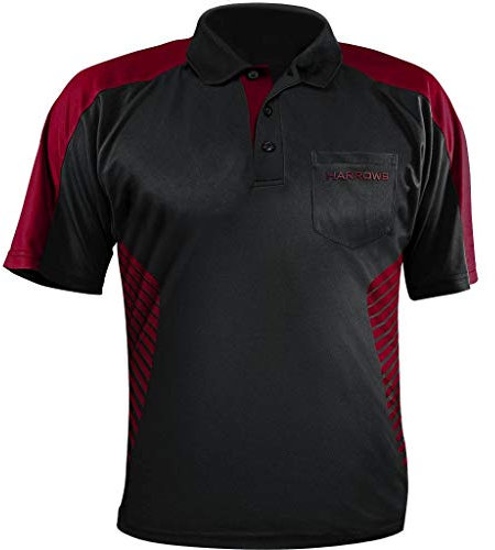 Harrows Vivid Dartshirt Black & Deep Red