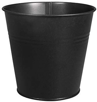 Rayher 25194576 Metall-Topf für Rayher Pin und Peg, 13 cm ø, Höhe 12 cm, Schwarz