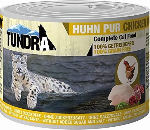 Tundra Katzenfutter Huhn Pur, Nassfutter - getreidefrei (6 x 200 g)