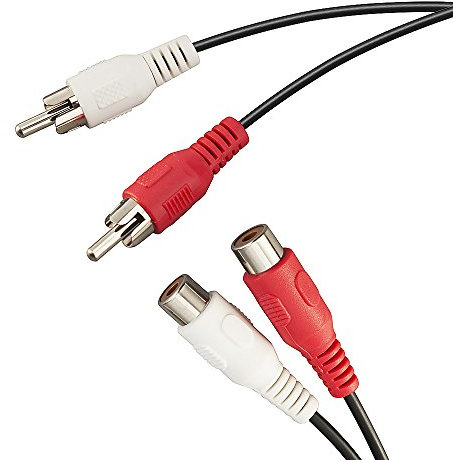 AV Extension Cable RCA Stereo Audio Extension Cable 2RCA Male to 2RCA Female Audio Extension Cable Red/White Connectors,10FT