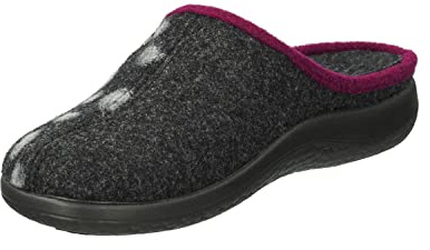 Rohde Damen Hausschuh Filz Pantoffel süße Tupfen Bari 6551, Größe:40 EU, Farbe:Grau