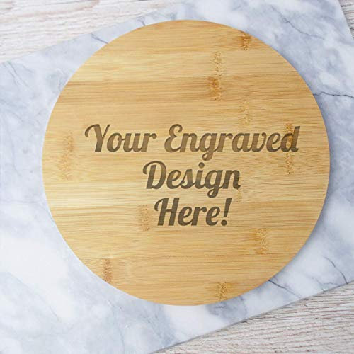 Personalised Bamboo Chopping Serving Board 20cm Round - Gift for Her or Him, Gifts for The Home, Gifts for The Kitchen