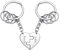 Custom4U 2 Pièces Porte-Clefs Amour Coeur Séparable Prénom Gravé