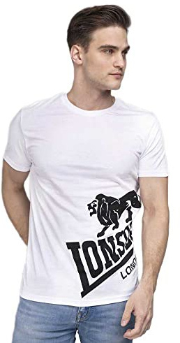 Lonsdale London DEREHAM Männer T-Shirt weiß M 100% Baumwolle Streetwear