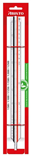 Aristo AR23705EB College Dreikant Maßstab (Reduktion 1:500 :1000 :1250 :1500 :2000 :2500, Kunststoff, 30 cm lang) für Vermessung (C)
