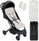 Mibebestore Colchoneta Silla Paseo Universal para Verano | Safari Beige | Transpirable y Cómoda | Funda Carro Bebe 100% Licra, 84x34cm, Protectores para Arnés