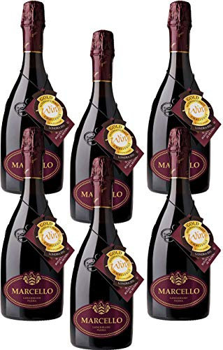 6 Bottiglie di Ariola Marcello Lambrusco Langhirano Dry Vino Spumante Rosso