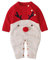 Geagodelia Pagliaccetto Neonato per Natale a Maniche Lunghe Tuta Bimbo Lavorato a Maglia Invernale 0-18 Mesi Motivo Cervo Unisex (Rosso - Cervo, 0-3 Mesi)
