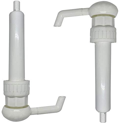 IBEX MART Pack of 2 38MM Pump Dispensers to Suit 5 Liter Containers Dispenser Suitable for Handwasher, Ketchup Boittles15ML Dose - White