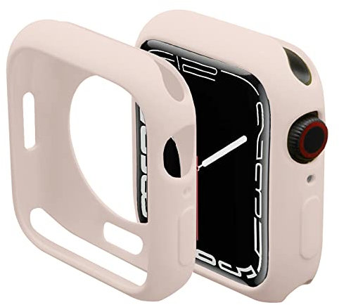 Miimall Custodia per Apple Watch Serie 9/8/7 41mm, Case Protettiva in TPU, Custodia Sottile Antiurto Senza Protettore Dello Schermo, Cover con Cornice Morbida per Apple Watch 41mm Serie 9/8/7, Rosa