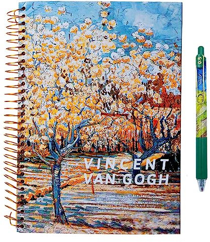 Van Gogh Notizbuch, Hardcover, Spiralbuch, Kunst-Tagebuch, 26,9 x 18,5 cm, 300 Seiten, spiralförmig, breit liniert, Notizbücher für Arbeit, Geschenke, Büro, Schule