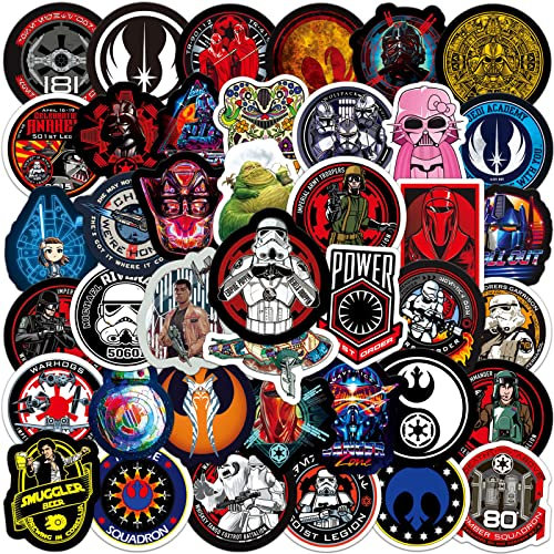 Star-Wars-Aufkleber aus Vinyl, für Laptop, Handy, Gitarre, Computer, Skateboard, Wasserflaschen, Fahrrad, Auto, wasserdicht, ästhetische Aufkleber für Erwachsene, Teenager, Kinder, 50 Stück
