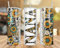 Nana Sonnenblume Türkis Edelstein und Leopard – Nana Skinny Tumbler Rindsleder Distressed Tumbler – Western Tumbler 590 ml Skinny Tumbler – Nana Geschenk