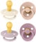 BIBS Colour Schnuller 4er-Pack, BPA-frei, Kirschform Nippel. Naturkautschuk/Latex, Hergestellt in Dänemark. 0-6 Monate (4er Pack), Baby Girl Colours