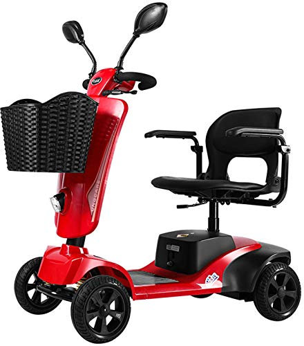 JEOMED Tragbar und komfortabel 4-Rad-Elektroroller for Erwachsene, Elektromobil, Hochleistungs-Senioren, Reiseroller, Faltbarer, zu öffnender Handlauf, 4-Rad-Walker for ältere Menschen