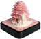Schreibtisch Tischkalender 2024 mit Lichtern, 3D Memo Pad Papier Kunst Sakura Baum Kalender, Kreative Notizblock Papier Schnitzen 3D Kalender für Wohnkultur, Tischdeko, Kleine Geschenke (Rosa)