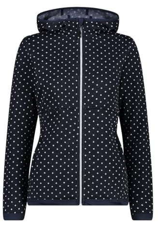CMP Woman Jacket Fix Hood Jacquard Knitted 33H1966 Größe 44 b.blue-bianco