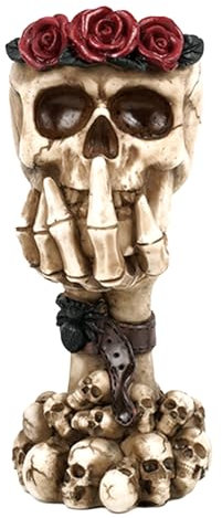 Imtrub Totenkopf Pflanze Übertopf, Halloween Schädel Kopf Blumentopf, Pflanztopf Schädel Kopf Totenkopf Modell Übertopf Topf Blumen Pflanzen Dekoration 8,5 x 9,7 x 19cm