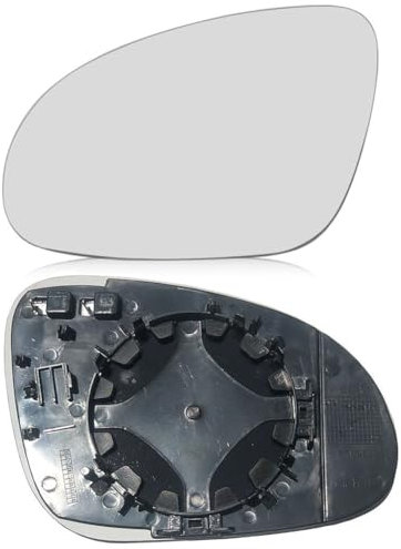 Spiegelglas Heizbar Ersatz für VW Golf MK5 Pa-ssat La-vida Ma-gotan Sa-gitar, Türspiegelglas Außenspiegel Glas Asphärisch, Umkehrlinse Rückfahrglas Spiegel 3C0857521 (Links)