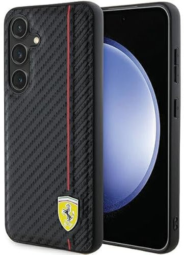 CG MOBILE Ferrari FEHCS24SN3DUR Hülle Für S24 S921 Schwarz hardcase Carbon Printed Line
