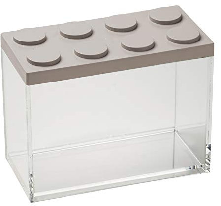 omada Design - Recipiente para Alimentos Rectangular de ladrillo de 2 litros con Tapa apilable y Recipiente Transparente - Línea Brickstore