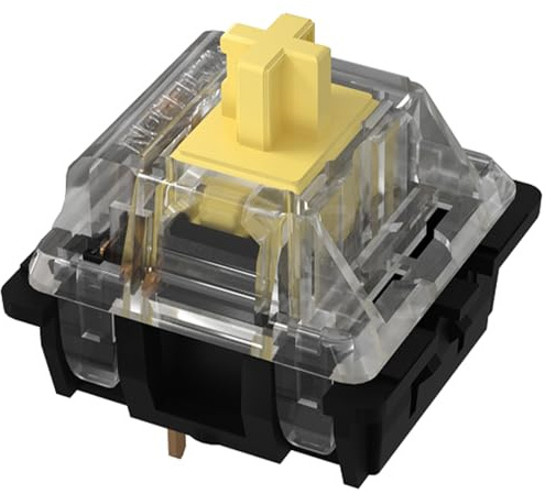 GATERON KS-8 Keyboard Switches 35PCS (Yellow) | Linear,5 Pin,Through-Hole LED,compatible for MX Mechanical Keyboard