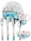 Puresigns Kindergeschirr-Set - 7-teilig, Edelstahl, Namensgravur, 1 Set, 7 Teile, Kinderbesteck, FLATWARE, Poliert, Spielend, Geschirr, Besteck