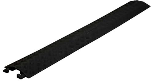 Berry Plastic Cable Protector 100 x 13CM | Black Drop Over Cable Ramp with 40 x 13MM Channel | Anti-Slip Floor Wire Concealment Cover for Offices, Events, Retail & Indoor Use