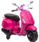 AIYAPLAY Vespa Licensed 12V Kids Electric Motorbike, Kids Ride on Motorcycle with Music, Headlight, MP3, FM Radio, Two Training Wheels, for Age 3+, Pink