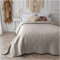 CalmyHOME Tagesdecke Bett Bettüberwurf Überwurf Ornamente 200x220cm Sofaüberwurf Steppdecke Sofa Decke Überwurfdecke Tages Decken Betthusse XXL Überdecke Gesteppte Tagesdecken (Beige)