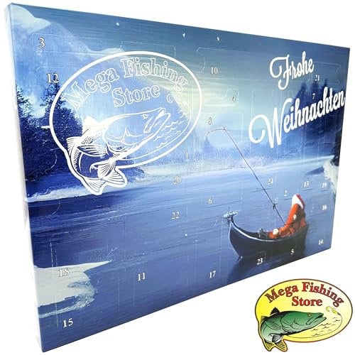 MF Mega Fishing Deluxe Raubfisch Angler Adventskalender - Spinfischer Hecht Zander Barsch Forelle & co. Angel Weihnachtskalender - Advents Geschenk Kalender