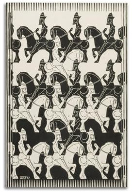 GOORAL M. C. Escher Malerwerk Reguläre Teilung des Flugzeugs III》Poster Kunstwerke Kunstdruck Wandkunst Gemälde Leinwand Dekor Zuhause dekorativ 20 x 30 cm