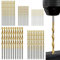 50PCS Small Drill Bits Gold Drill Bits for Metal 1mm/1.5mm/2mm/2.5mm/3mm Drill Bit Titanium Coated Drill Bits Round Shank Micro Twist Bits for Drilling Wood Plastic Copper Aluminum Alloy