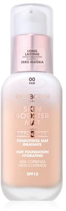 Deborah Milano Skin Booster MAT Foundation aus Serum, LSF 15, Nr. 00 Fair, energetisierend und aufhellend, mit Vitamin C, natürlicher Effekt, gleicht den Teint aus, 30 ml