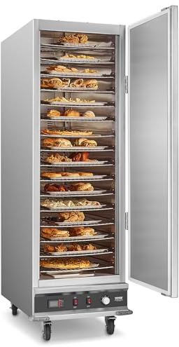 VEVOR Hot Box Food Warmer, Scaldavivande a 16 Ripiani con Vassoio per l'Acqua, Singola Porta e Ripiani Regolabili, Armadio Scaldavivande in Acciaio Inossidabile, Ideale per Conservare Ristorante